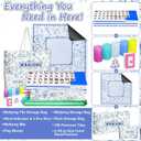 179 Pcs American Mahjong Tile Set with Carrying Bags,Blue Floral, 1.18 x 0.91 x 0.51 inches