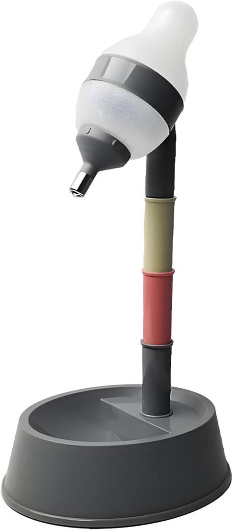 NACOCO Pet Standing Water Dispenser Cat Dog Standing Bowl with Detachable Pole Automatically Feeding Water Height Adjustable(Grey)