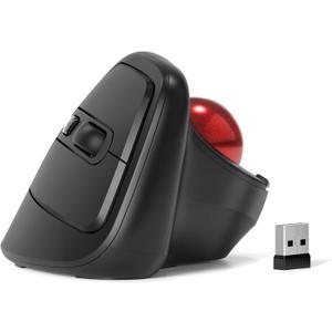 MicroPack Ergonomic Wireless Mouse with Trackball and 5 Adjustable DPI, Easy Thumb Control, Precise & Smooth Tracking. Update Bluetooth Medium-Sized Right Hand Mouse for Laptop, PC, Mac, Windows (Matte Black)