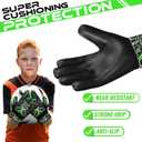 BEAST RAGE Goalkeeper Gloves for Boys Kids Youth Football Keeping Soccer Goalie Gloves with Strong Grip for Ball Receiver,Wrist Support 4MM Latex Palm (Size 5 - fit for 9 to 12 Years Old, Green)