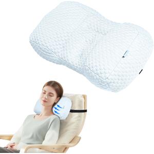 Adjustable Neck Pillow for Recliner, Headrest Pillow for Chair & Couch Support - Ergonomic Design Cushion with 2 Adjustable Strap, Recliner Head Pillow for Office, Home, Traveling (Blue)