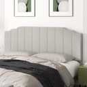 Befurtori King Size Headboard Only, Linen Wall Mounted Headboard King for Adjustable Bed Modern Upholstered Head Board Easy Assembly, Linen Gray