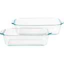 2 Piece Deep Oblong Glass Bakeware Set