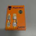 4-in-1 Multi USB C Charging Cable Cord Fast Charge 240W, USB A/C to USB C/L, Chubby Cable C Compatible with iPhone iPad Samsung MacBook Tablets All Devices, Camping & Travel Essentials (1Pack, 5FT)