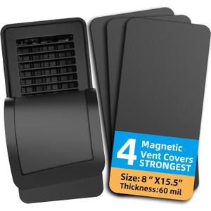 Magnetic Vent Covers (4 Pack) Vent Covers for Home Floor, 8" X 15.5" for Floor, Wall, or Ceiling Vents and Air Registers, for RV, Home HVAC and AC Vents, Vent Not Included