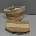Jute Planter Basket -Sustainable Woven Rope Covers for Decorating Indoor/Outdoor Plants Pots 6.5x6.5x6 Inches Ideal Size for 6" Planter-Multi-Purpose Storage Set of 2 White & Natural Jute