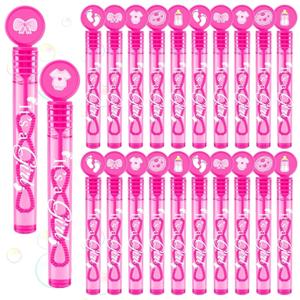 Girl Baby Shower Bubble Wands - 50 Pcs Mini Bubble Bulk with DIY Stickers It's A Girl Bubbles Party Favors Pink Party Supplies Gender Reveal Decorations for Children Kids Goodie Bag Stocking Stuffers