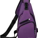 Waterproof Sling Bag Crossbody Backpack for Men Women Sling Backpack Hiking Daypack Multipurpose Cross Body Chest Bag (Purple)
