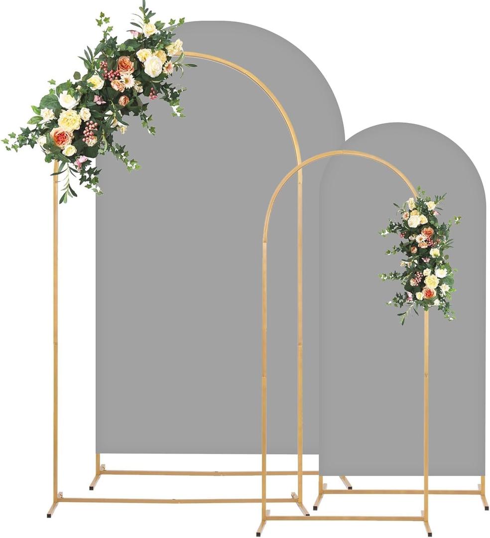 Toolterritary Metal Arch Backdrop Stand and Cover Set, 7.2FT, 6FT Party Backdrop, Easy to Assemble, Backdrop Stand for Parties, Birthday, Baby Shower