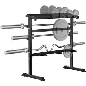 UBOWAY Compact Dumbbell Rack Stand Barbell Rack: Weight rack for Dumbbells, Olympic Barbell Bar, Olympic Weight Plates - Weight Storage Rack for Strength Training Home Gym Fitness Exercise Equipment