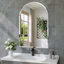 Frameless Arch Mirror, 24"x36" Bathroom Vanity Arched Mirrors with Beveled Edge, Decorative Arch Wall Mirrors for Bedroom, Entryway, Living Room