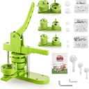 Button Machine, DIY Multiple Sizes 25/32/58 mm Round Pin Maker Kit with 300 Button Parts Supplies