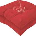 18 x 18 Outdoor Seat Cushions Set Waterproof Patio Seat Pad Rocking Chair Cushion with Ties for Indoor Outdoor Red, Set of 2