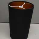 Wellmet BlackGold 6"x 6"x10" Lampshade, No Assembly Required, Classic Modern Lamp Shade for Table Lamp, Bedside Lamp, Floor Lamp, Fabric Drum Lampshade, Spider Fitter