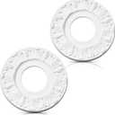 2 Pcs Ceiling Medallion Molded Vintage White Carved Flower PU Medallions for Light Fixtures and Ceiling Fans Decorative Victorian Floral Design