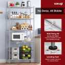 Storage Shelves - 5 Tier Shelf Organizer, Heavy Duty Garage Shelving Unit with Leveling Feet, Stable Metal Shelves Organizer for Pantry, Kitchen and Closet, 33.0" W x 12.6" D x 72.0" H, Silver