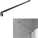 Black Shower Glass Support Bar,Wall-to-Glass Support Arm for 5/16" to 3/8" Thick Glass,  27-47" Shower Screen Support Telescopic Bar,for Fixed Frameless Shower Glass Panel
