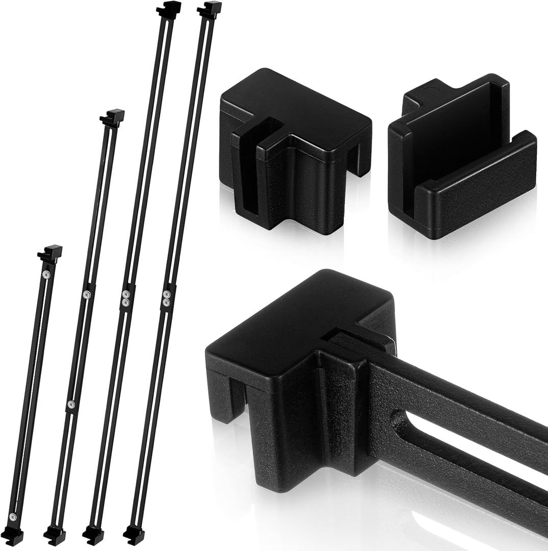12 Pcs Metal Adjustable File Cabinet Rails Set Include 8 Hanging File Rail Clips 4 Hanging Rails Cabinet Dividers Bars for Office Drawer Holder Organizer(Black,18-32.5 Inch) (18-32.5inch)