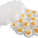 Deviled Egg Container with Lid - Food Storage Containers Hold 18 Hard-Boiled Eggs Each for Catering, Parties, or Buffet by Classic Cuisine