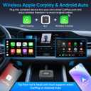 Upgraded Wireless CarPlay Adapter, 3-in-1 Wireless Carplay & Android Auto& Video Adapter, Built in Netflix YouTube Support TF Card, Plug & Play, USB Type C, USB Type A Compatible with iPhone & Android