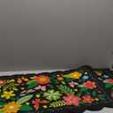 Scalloped Kitchen Mats for Floor 3 Piece Set, Non Slip Cushioned Runners Waterproof Comfort Kitchen Rugs and Mats Rustic Dcor, Farmhouse Floral Chef Mat Carpet for Sink and Stove Combo Laundry Room (17''30''+17''47''+17''59", Black Flowers)