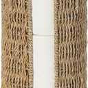 PINXIURY Seagrass Toilet Paper Holder with Storage, 3 Rolls of Wicker Toilet Paper Holder for Bathroom and Under Sink, Handmade Woven Toilet Paper Rolls Holder Stand