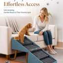 17" H Dog Steps for Small Dogs, Ramp Stairs for Sofa(Mist Blue)