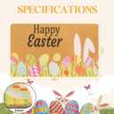 XuoAz Easter-Decorative-Welcome-Doormat Outdoor-Entrance Easter Bunny Door Mat Non Slip Coir Front Door Mats for Spring Home Decor 17" x 29"