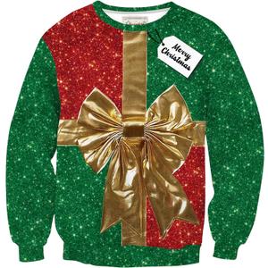 Mainfini Unisex Christmas Sweatshirts 3D Funny Classic Graphic Adult Xmas Pullover (S-3XL) (Green - Christmas Gift)