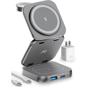 2024 Wireless Charger for Magsafe, AC Island 5-in-1 Portable Charging Station