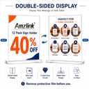 12-Pack Acrylic Sign Holder 8.5x11, Clear Tabletop Display Stand