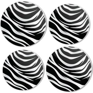 Gas Stove Burner Cover Set Of 4Classic Vintage Black-White Zebra Color Design Metal Stove Burner CoversElectric Stove Burner Covers,Protecting Gas Stoves,Kitchen Decor8 Inches And 10Inches