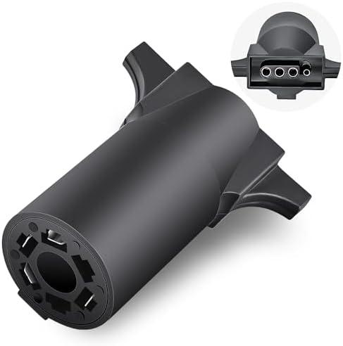 Nilight 7 Way to 4-Way Flat Blade Trailer Adapter Waterproof Rugged Nylon Housing 7 Pin to 4-pin Wiring Connector