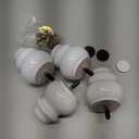 Maricome 3 Inch White Wood Furniture Feet Set of 4 Ottoman Couch Sofa Bun Feet Replacement Furniture Legs Screw in Predrilled M8 Bolt