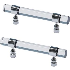 TAOEIFUOR Kitchen Cabinet Door Handles for Cupboard Wardrobe Closet Dress Drawer Pulls (Acrylic-10PACK, Clear+Chrome, Hole Center:3 Inch / 76MM)