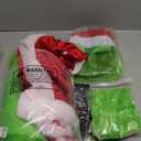 ioFlask Green Monster Costume Christmas Adult, Halloween Outfit for Woman Men, Green Costume Santa Claus Cosplay 7PCS (Large)