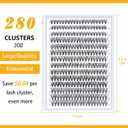 3 x B&Q Lash Clusters 30D 50D-C-9-16MIX LASH Individual 280 Clusters False Eyelash 9-16MIX Lash Clusters Extensions DIY Eyelash Extensions at Home (30D 50D,C-9-16MIX)