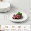 Jassceram 10.5 Inch White Dinner Plates Set of 6, Ceramic Round Plates for Kitchen or Restaurant, Salad Plates Modern Dish Set - Microwave, Oven and Dishwasher Safe, Scratch Resistant and Lead-free