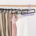 Velvet Hangers Non Slip - 20 Pack Pants Hangers for Closet - Thin Space Saving Clothes Hanger - Strong, Durable, Jean Perchas with 360 Degree Rotatable Hook for Tank Top (Black Silver Hook)