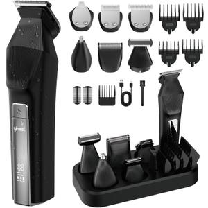 Yineel HC600 Beard Trimmer for Men, All-in-One Cordless Grooming Kit, Waterproof Electric Razor & Hair Clipper for Face Mustache Body Nose Hair Trimming, Precision Blades, Gifts for Men Barber