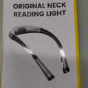 Glocusent Book Light, 3-Color & 6-Brightness Reading Light, Bendable Neck Light, 80-hr Lasting Rechargeable Book Light, Perfect Reading Lights for Books in Bed, Knitting, Repairing, Book Lovers Gifts (Standard-Medium, Gray)