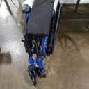 Drive Medical Blue Streak Lightweight Foldable Wheelchair - Enhanced Mobility Support - Durable Construction - Padded Comfort - Swing-Away Leg Rests - Desk Arms - Blue/Black - 18 Inch Seat