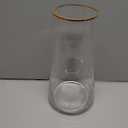 Clear Glass Flower Vase with Gold Mouth for Centerpieces Home Wedding Decoration (1, Large 5.2" x 9.9)