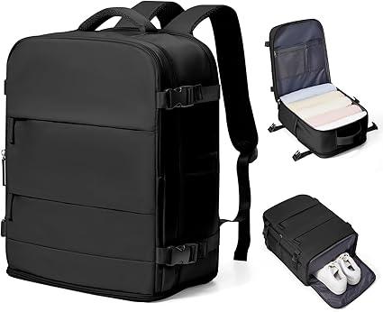 Travel Backpack Carry On for Women Man Gym Backpack with Laptop Compartment Mochila de Viaje Teacher Personal Item Backpacks Rucksack Airplane Accessories Must Haves,Black Small