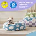 Lesure Shown on TV Donut Medium Dog Bed - Round Cat Beds Indoor Present for Calming Pets with Washable Cover, Home Decor Cute Modern Beds with Jacquard Shaggy Plush & Anti Slip Bottom, 30 Inch, Green