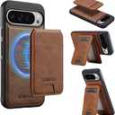L3 2 in 1 Detachable Leather Wallet and Phone Cases Compatible with Google Pixel 10 Pro XL Case with Card Holder RFID Blocking, Compatible with Magsafe Charging 6.8 (Brown,Pixel 10 Pro XL)