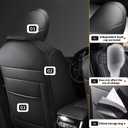 AOMSAZTO Custom Fit Seat Covers for Toyota Grand Highlander 2024 2025 2026 - (Three-Rows 7 Seats,Second Row Captain Chair) Full Set Faux Leather Black