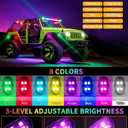 Upgraded 4PCS Wireless LED Strobe Lights for Car, 8 Colors Interior Car Lights with Remote Control, USB-C charging Warning Light for Car Motorcycle Drone Bike Decor
