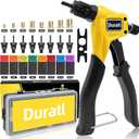 Rivet Nut Tool Kit, 8-Inch Hand Rivnut Tool for Tight Spaces, Nutsert Tool Kit with 96pcs Rivnuts, 8 Metric & SAE Mandrels (M3-M6, 6-32, 8-32, 10-24, 1/4-20), Durable Carrying Case Included