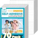T&W SAME FILM 70 Pack Self Adhesive Laminating Sheets, 4mil, 5.8 x 8.3 Inch Laminator Sheets, Self Sealing Laminating Sheets for Laminator, Round Corner, No Heat, No Machine Needed (A5)